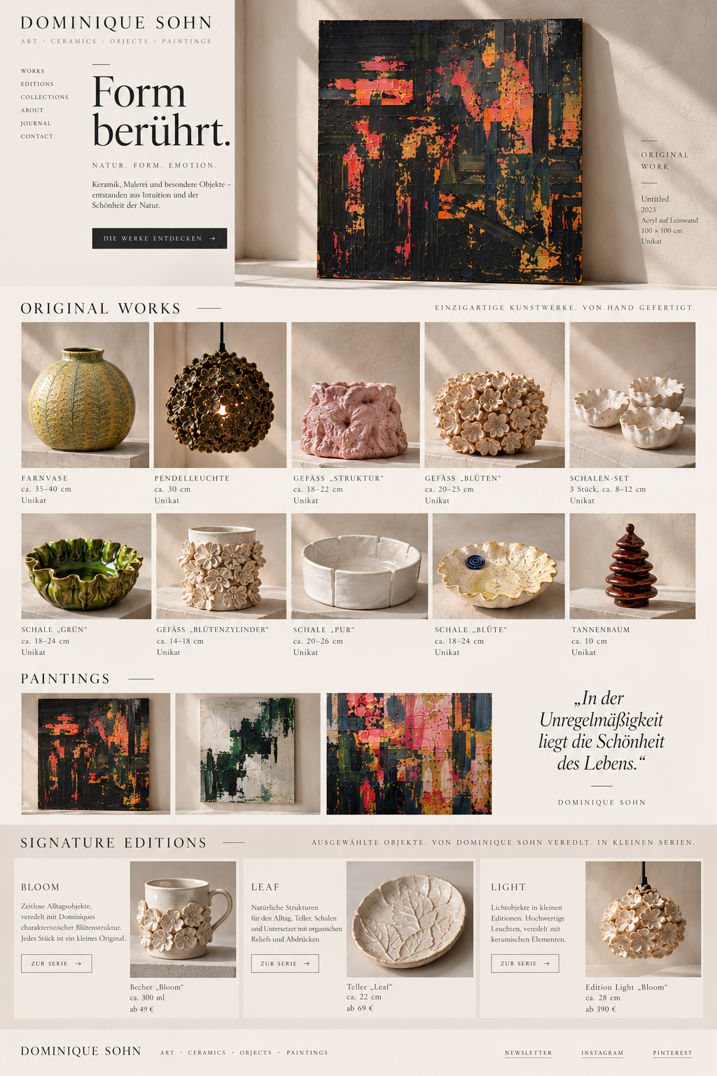 Preview of the forthcoming Dominique Sohn online shop